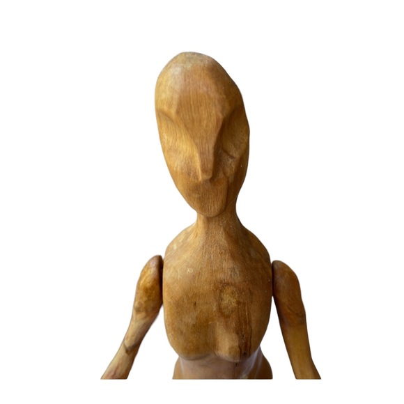 Not for sale..CAROLYN RHOUDS’ hand carved wood sculpture, “Right Brain Woman” - Picture 5 of 15